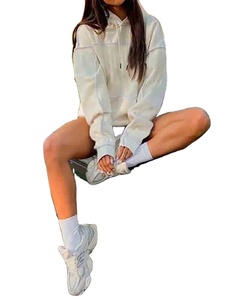 Sweat-shirt à capuche décontracté en molleton pour femme, tendance automne, avec broderie et imprimé, coupe ample - Product Image 3