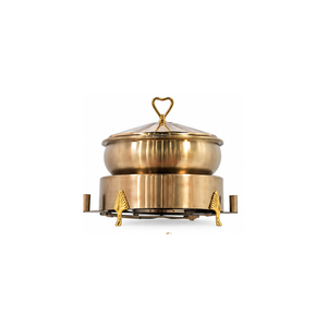 Chauffe-plat Aurevia GildedPyramid Royal Design en acier inoxydable finition miroir, durable et écoresponsable - Product Image 4