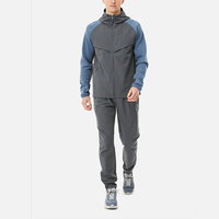 Ensemble de survêtement à capuche pour homme, veste coupe-vent légère, pantalon, couleur contrastée, vêtements de sport d'extérieur, été, design 2 en 1, logo personnalisé