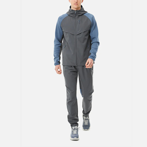 Ensemble de survêtement à capuche pour homme, veste coupe-vent légère, pantalon, couleur contrastée, vêtements de sport d'extérieur, été, design 2 en 1, logo personnalisé - Product Image 1