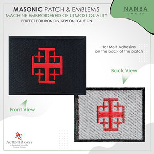 Knights Templar Jerusalem Cross Embroidered <b>Patch</b>, Often Used As A Tactical Moral <b>Patch</b> For Jackets, <b>Backpacks</b>, Or Uniforms - Product Image 2