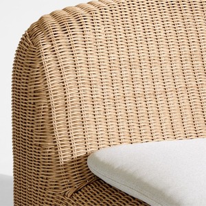 Sillón de Jardín Minimalista de Ratán para Exteriores con Cojín Blanco para Muebles de Patio - Panema - Product Image 5