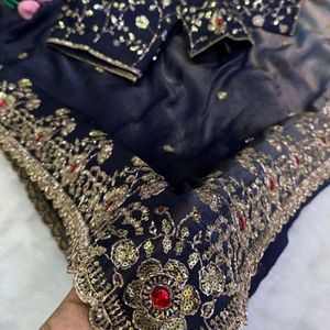 Contemporary Satin Shaded Silk Lehenga Choli <b>Sequins</b> Diamond Work Winter Party Wear Designer Readymade Blouse Wedding - Product Image 3