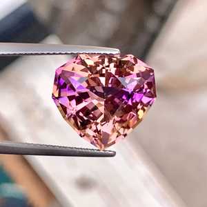 Ametrino Boliviano Natural en Forma de Corazón, Piedra Preciosa Bicolor Facetada Suelta, Piedra de Primera Calidad para Joyería - Product Image 6