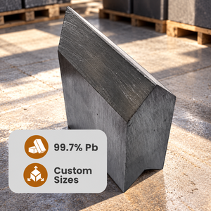 Bloques de Plomo Puro al 99.97% de Malasia, 4x4x2, Acabado Gris Mecanizado, Barra de Plomo para Protección contra Radiación en Plantas de Energía - Product Image 1