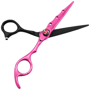 Ciseaux de coiffure professionnels durables en acier inoxydable de 6 pouces, rose et noir, avec logo personnalisé, vente en gros, faible MOQ - Product Image 5