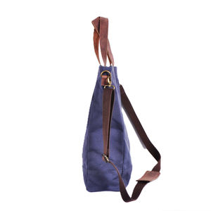 Sac fourre-tout unisexe Royaa de style américain, multi-poches, logo vintage, résistant à l'eau, 14 pouces, toile, cuir véritable, tanné végétal - Product Image 3