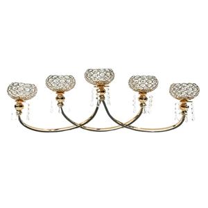 Bougeoir de mariage en argent à 5 bras, pour une utilisation de luxe, candélabres en métal doré, TABLE de mariage, cadeau de luxe, bougeoir bol en verre - Product Image 1