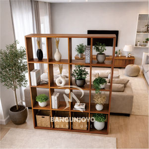 Étagère de séparation multifonctionnelle en bois de teck, style moderne et minimaliste, facile à installer, pour le salon et l'appartement - Product Image 2