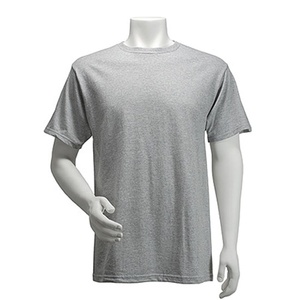 T-shirt à manches courtes pour homme, noir uni, 100% coton, col rond, coupe classique, tissu jersey tricoté, couleur unie - Product Image 4