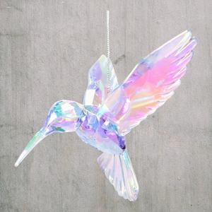Adorno Navideño de Colibrí 3D en Acrílico Transparente, Azul Lago Real, Azul Borgoña, Azul Cielo Claro, Iridiscente - Product Image 6