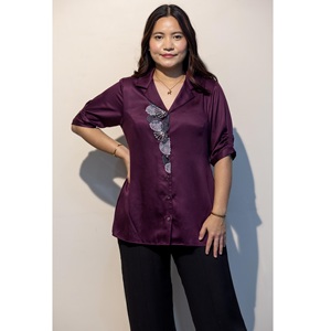 Camisa EURELLA Wine Giza de Algodón Premium y Elegante para Mujer, Compre Directamente del Proveedor a Precio de Fábrica - Product Image 1