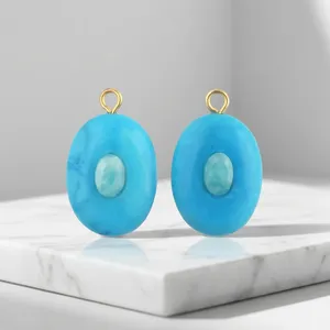 Connecteur ovale turquoise fait main à boucle unique avec incrustation de petite amazonite ovale pour la création de bijoux fantaisie DIY - Product Image 6