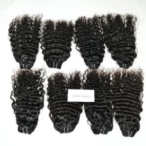 Vendeur à cuticules alignés Machine Double trame Remy indienne vierge vente en gros pas cher Bundle bouclé naturel vague lâche Styles de cheveux humains - Product Image 1