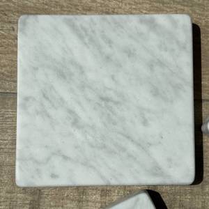 Great Quality Natural <b>Marble</b> <b>Coasters</b> With White and Grey Stone Design For Decorative Home Use and Drink Protection - Product Image 5