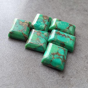 พลอยเทอร์ควอยซ์สีเขียวคุณภาพระดับ AAA+ ทรงสี่เหลี่ยมผืนผ้าเจียระไนแบบเหลี่ยมเพชรพลอย ขนาดปรับเทียบแล้ว - Product Image 5