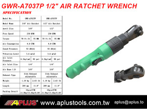 APLUS-Llave de trinquete neumática de accionamiento cuadrado, 1/2 ", 250rpm, carcasa de plástico de inyección, trinquete de aire - Product Image 2