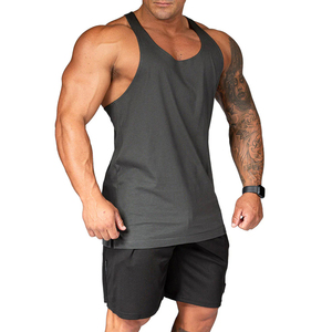 Débardeur de sport sans manches gris foncé pour la gym et le fitness – Veste longue athlétique pour l'entraînement - Product Image 3