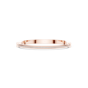 18K Rose Gold Lab Grown Diamond Luxury Rose Gold CZ Diamond Open Cuff Bracelet for <b>Men</b> Women Stainless Steel Minimalist <b>Bangle</b> - Product Image 1