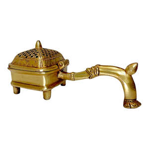 Brûleur Loban en laiton Dhooni Dani décoratif antique, support de brûleur Bakhoor - Product Image 3