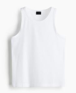 Débardeur blanc sans manches pour homme, col rond, en coton tricoté uni, vêtement décontracté - Product Image 6