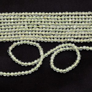 Cuentas redondas facetadas micro de prehnita AAA+ de 2mm-3mm, prehnita verde natural, piedras preciosas semipreciosas sueltas para la fabricación de joyas. - Product Image 1