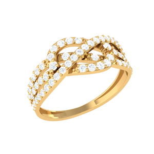 Elegante Anillo de Diamantes Entrelazados Infinitos, Anillo de Bodas de Oro Genuino, Joyería de Regalo de Aniversario Premium - Product Image 2