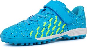 Chaussures de football bleues en mesh pour garçons avec sangle Velcro, semelle extérieure en caoutchouc respirant, semelle intermédiaire en EVA, crampons de sport d'été - Product Image 5