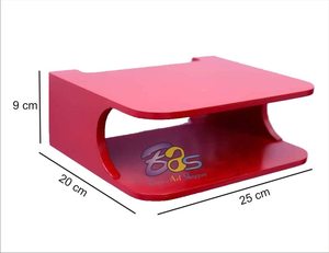 Estante de pared de madera con caja superior integrada |   Soporte para TV Box para el Hogar |   Soporte de Pared Elegante para Router Wi-Fi, Mueble para TV (ROJO) - Product Image 2
