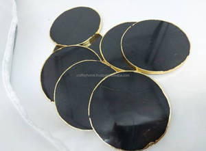 Gran oferta, diseño único, posavasos redondos de ágata negra, café tallado, té, bebida, artículos, Decoración de mesa, piedras preciosas, artesanía, decoración del hogar - Product Image 3