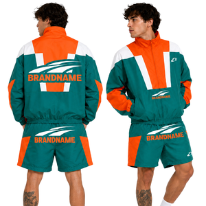2026 New Premium Quality <b>Summer</b> Custom Logo Nylon Tracksuit Lightweight <b>Sports</b> <b>Jacket</b> Men's 2Pcs Windbreaker Nylon Shorts Set - Product Image 1