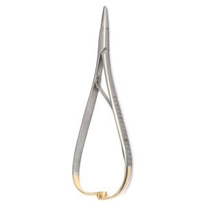 Portaagujas Mathieu T C Dorado 200mm 20-422-200, Acero Inoxidable Quirúrgico, Manual, Certificado CE, Herramienta de Sutura de Precisión Hermann - Product Image 1