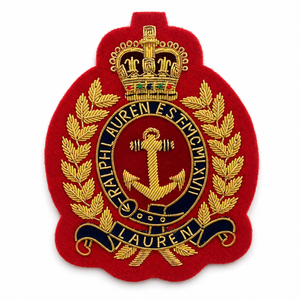 Premium Embroidered Crown Anchor Crest Patch Gold Thread Badge for Uniform Apparel Fashion Accessories - Product Image 1