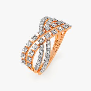 Anillo de Diamantes Cultivados en Laboratorio con Diseño en Espiral de Varias Filas en Oro Rosa - Product Image 2