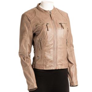 Veste Courte en Cuir Moderne pour Femme – Manteau Élégant Coupe Slim Tendance Style Motard pour l'Hiver - Product Image 1