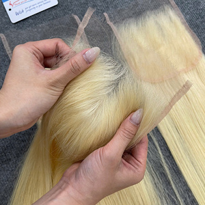 Cabello Humano Rubio 613 de Alta Calidad, Liso, con Cierre de Encaje HD 5x5 Pre-Desplumado - Product Image 3