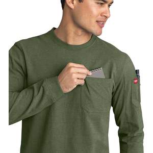 Camiseta de Trabajo Personalizada para Hombre, Manga Larga, Corte Ajustado, Algodón Grueso, Color Rojo - Product Image 1