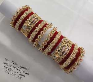 PADMAWATI <b>BANGLES</b> PRIVATE LIMITED Luxury Tungsten <b>Gold</b> Plated Multi Color Indian Traditional Women's <b>Bangles</b> <b>Set</b> Engagement Gift - Product Image 1