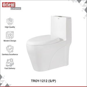 Inodoro de una Pieza de Cerámica Blanca Brillante, de Piso, para Venta al por Mayor a Precio Accesible - Product Image 2