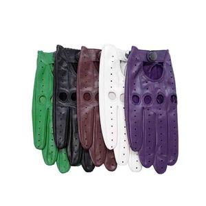 Gants pour femmes en cuir de chèvre, gants de conduite à doigts complets antidérapants, gants en cuir tendance pour femmes, logo personnalisé, gants pour femmes - Product Image 6