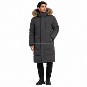 Manteau long matelassé oversize pour homme, veste d'hiver streetwear, épaisse et chaude, fournisseur de mode, service OEM - Product Image 1