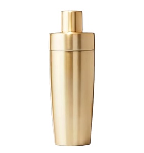 Accessoires de bar en métal les plus vendus, shaker à cocktails en acier inoxydable pour barman, petit shaker à boissons avec finition dorée - Product Image 1