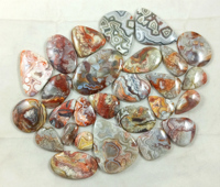 Cabochon d'Agate Crazy Lace Naturelle, Cristal de Guérison, Pierre Précieuse en Vrac pour la Vente en Gros, Chakra Spirituel Reiki, Poli, Radha Arts