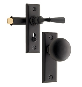 Poignée de porte double battante tendance en acier inoxydable noir pour meubles et maison, personnalisable avec fonction passage et confidentialité - Product Image 1