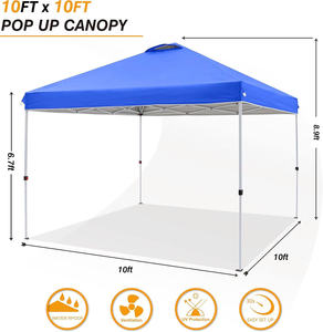 Portable Four-Season Extended Type One-Bedroom Single Layer Pop-Up <b>Canopy</b> <b>Tent</b> for Outdoor Camping Garden Parties & Weddings - Product Image 3