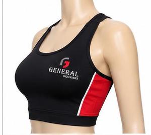 General Industries Women's Vintage Sporty Color Block Tank Top Breathable Scoop Neck Sports <b>Bra</b> 100% Polyester - Product Image 3
