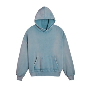 เสื้อฮู้ดดี้ผู้ชายแบบสวมหัว ไซส์ใหญ่พิเศษ ปักลาย OEM ขายส่ง ผ้าโพลีเอสเตอร์/คอตตอนถักเนื้อนุ่ม สีพื้น - Product Image 2