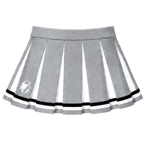 Manufacturer Customized <b>Grey</b> <b>Pleated</b> Cheer <b>Skirt</b> Women Athletic Performance Uniform Dance Team Apparel With Contrast Stripe - Product Image 1