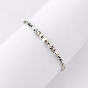 925 Sterling <b>Silver</b> Mesh Chain Beaded Bracelet High Polish Classic Unisex Fashion Jewelry Daily Wear Gift Party Elegant Handmade - Product Image 2