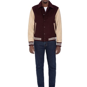 Pakistan Manufactured Modern Style Men Varsity <b>Winter</b> Hooded Reversible <b>Waterproof</b> 100% Wool Streetwear <b>Jacket</b> Stand Front - Product Image 2